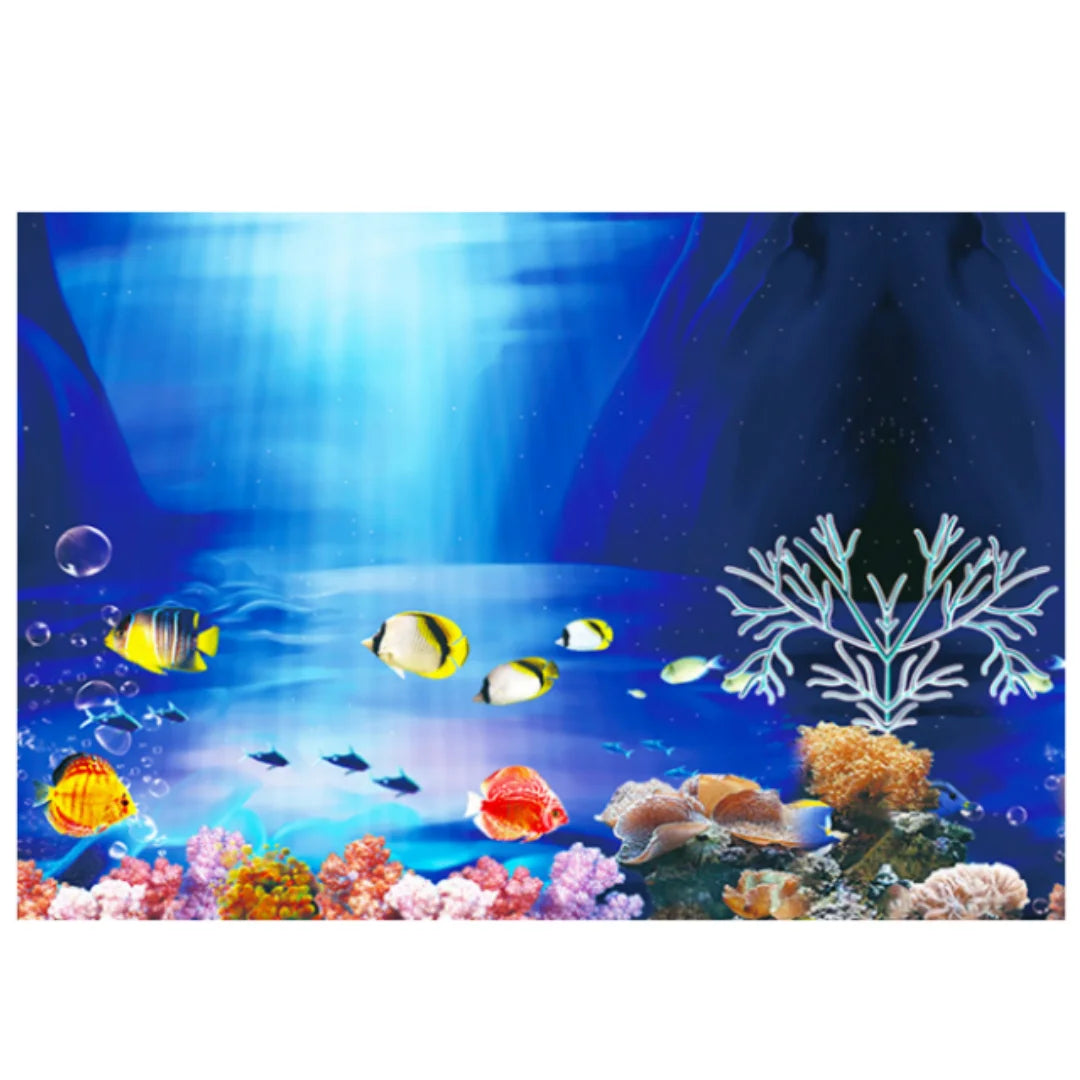 3D Double-Sided Aquarium Background Poster – Ocean Plants Landscape Decoration for Fish Tank Setup (Multiple Sizes)