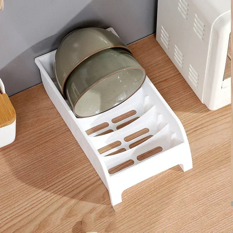 Upright Dish Drying Rack – Non-Folding Plate Organizer for Kitchen Counter Storage
