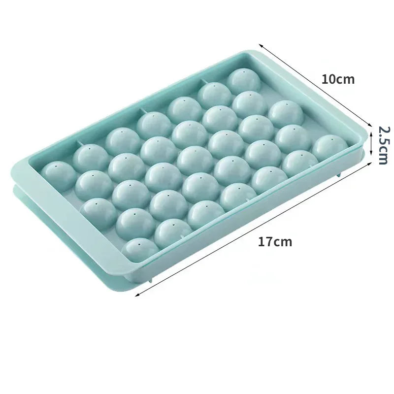 33-Ball Round Ice Cube Tray with Lid – Mini Ice Ball Maker Mold for Whiskey, Cocktails, and Cold Drinks