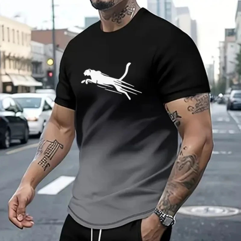 3D Animal Print Men's T-Shirt – Lightweight Sports and Street Style Oversized Tee