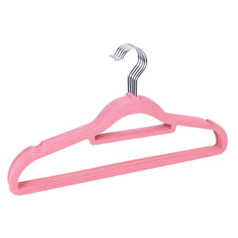 5pcs Velvet Non-Slip Clothes Hangers – Luxury Flocked Skirt & Trouser Hangers for Adult Closet Storage
