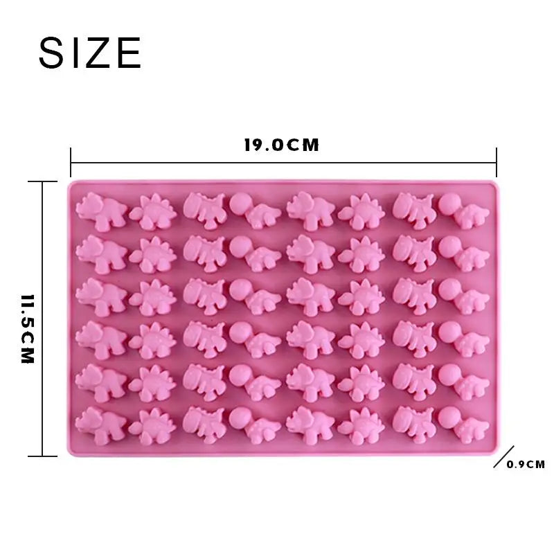 48-Cavity Dinosaur Silicone Mold with Dropper – Candy, Chocolate, Ice Cube & Fondant Tray