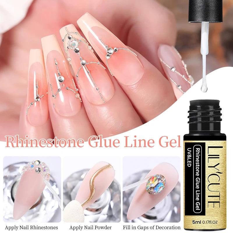 5ml Metallic Gold & Silver Liner Gel – Super Bright Mirror Nail Art Drawing Gel for French Tips & Design