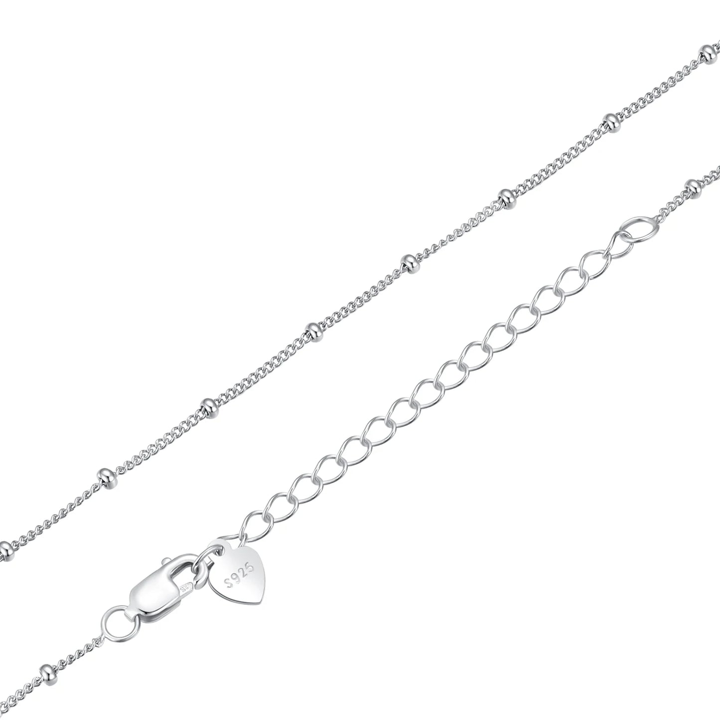 925 Sterling Silver Adjustable Link Chain Necklace – Classic Lobster Clasp Design for Women