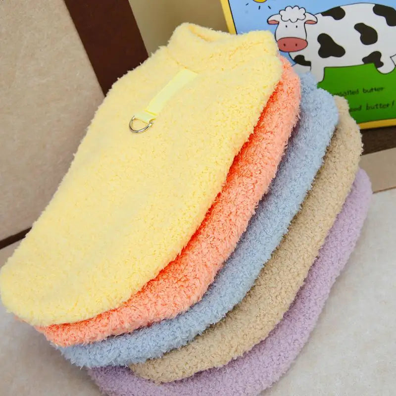 Winter Plush Dog Sweater – Soft Warm Coat for Small & Medium Dogs and Cats, Cozy Puppy Jacket for Chihuahua, Teddy