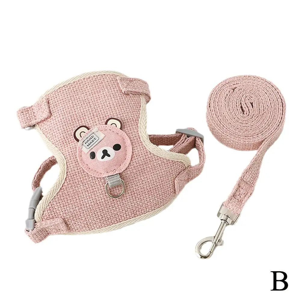 Adjustable Undershirt-Style Pet Harness with Leash – Breathable Vest for Small Dogs and Cats, Comfortable & Secure