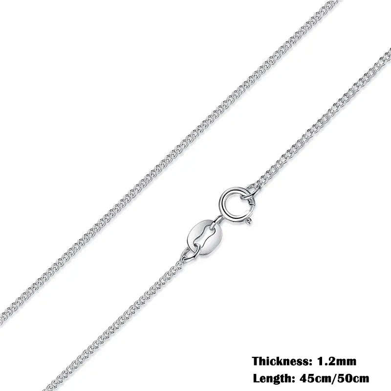 925 Sterling Silver Adjustable Link Chain Necklace – Classic Lobster Clasp Design for Women