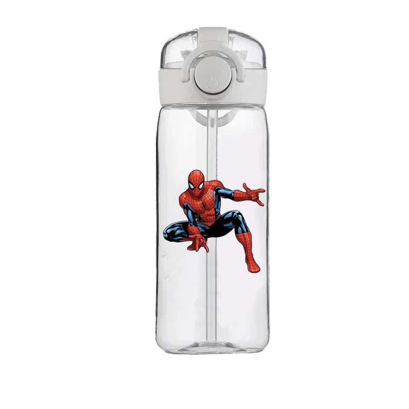 400ml Spider-Man Cartoon Water Bottle – Heat-Resistant Plastic Cup for Boys and Girls, Food-Grade Student Drinking Cup Gift