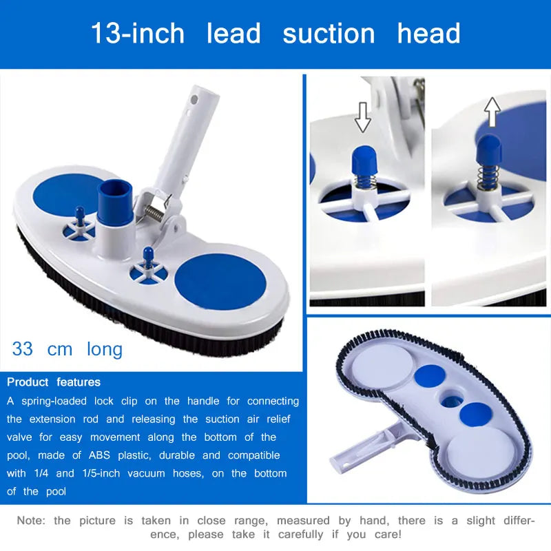 Swimming Pool Vacuum Cleaner Brush Head – Suction Floor Brush Tool for Efficient Pool Cleaning and Maintenance