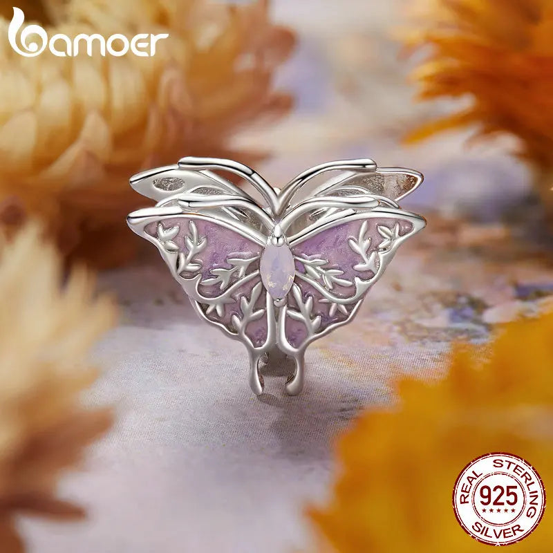 925 Sterling Silver Dragonfly, Butterfly, Flower, or Bird Charm – Sparkling Beads for DIY Bracelets