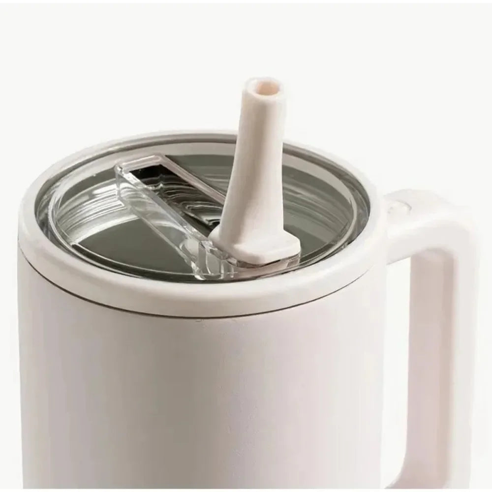 40oz Spill-Proof Lid with Spiral Straw Cover – Creative, Eco-Friendly Replacement Lid for Stanley Cup Accessories
