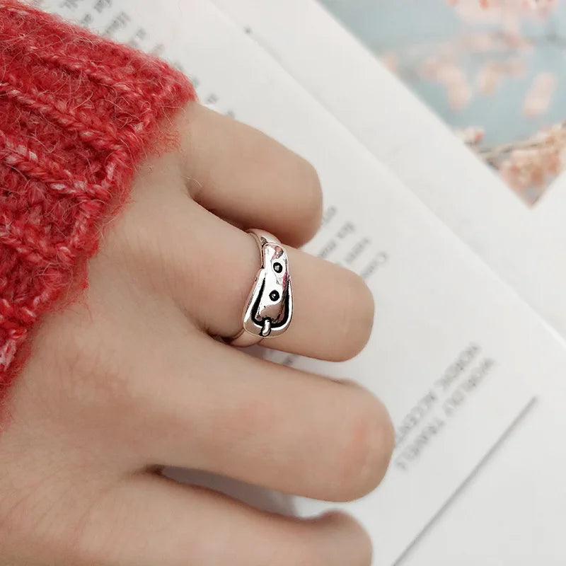925 Sterling Silver Adjustable Belt-Inspired Cocktail Ring – Vintage Style Statement Jewelry for Women