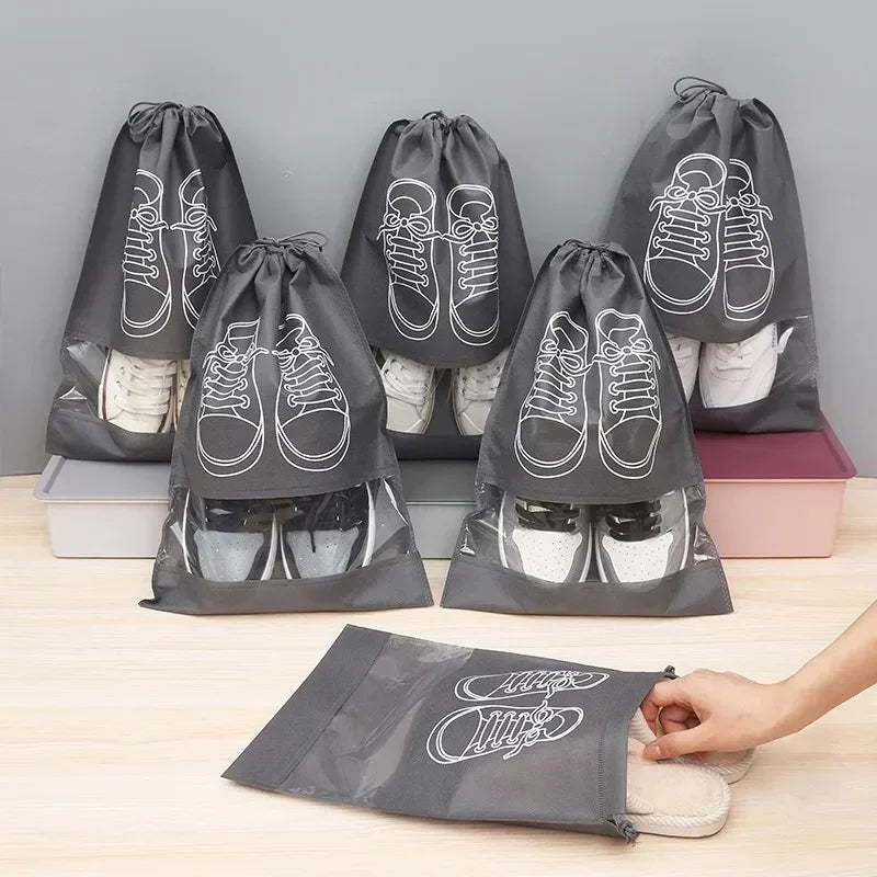 5-Piece Waterproof Shoe Storage Bags – Large Capacity Travel Organizers with Thickened Non-Woven Fabric