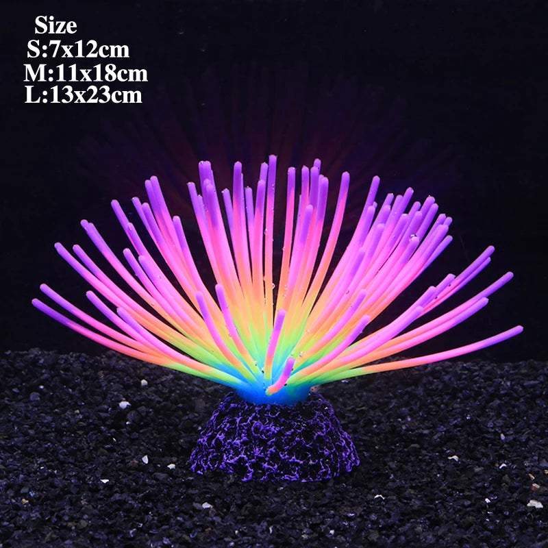 Artificial Silicone Sea Urchin Ball Decoration – Fluorescent Aquarium Ornament for Underwater Landscape and Fish Tank Design