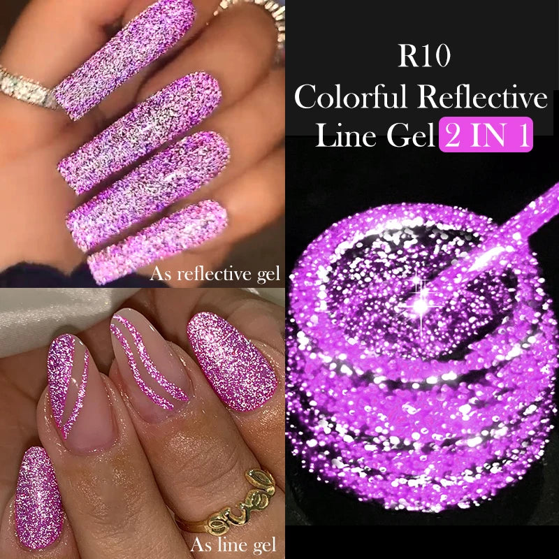 7ml Metallic Chrome Silver Mirror Effect Gel – Super Bright Line Art & French Tip Nail Painting Gel Polish