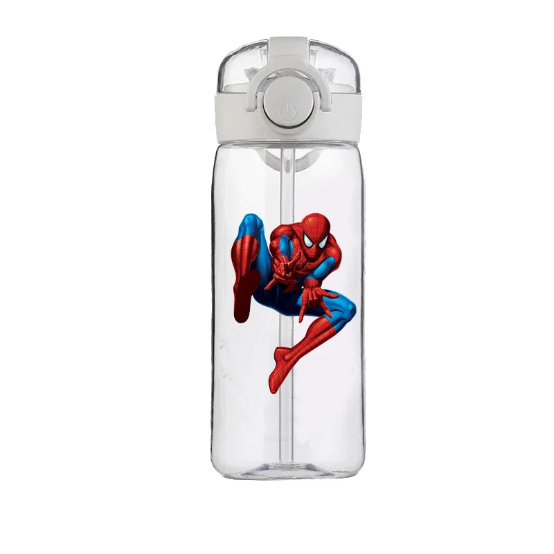 400ml Spider-Man Cartoon Water Bottle – Heat-Resistant Plastic Cup for Boys and Girls, Food-Grade Student Drinking Cup Gift