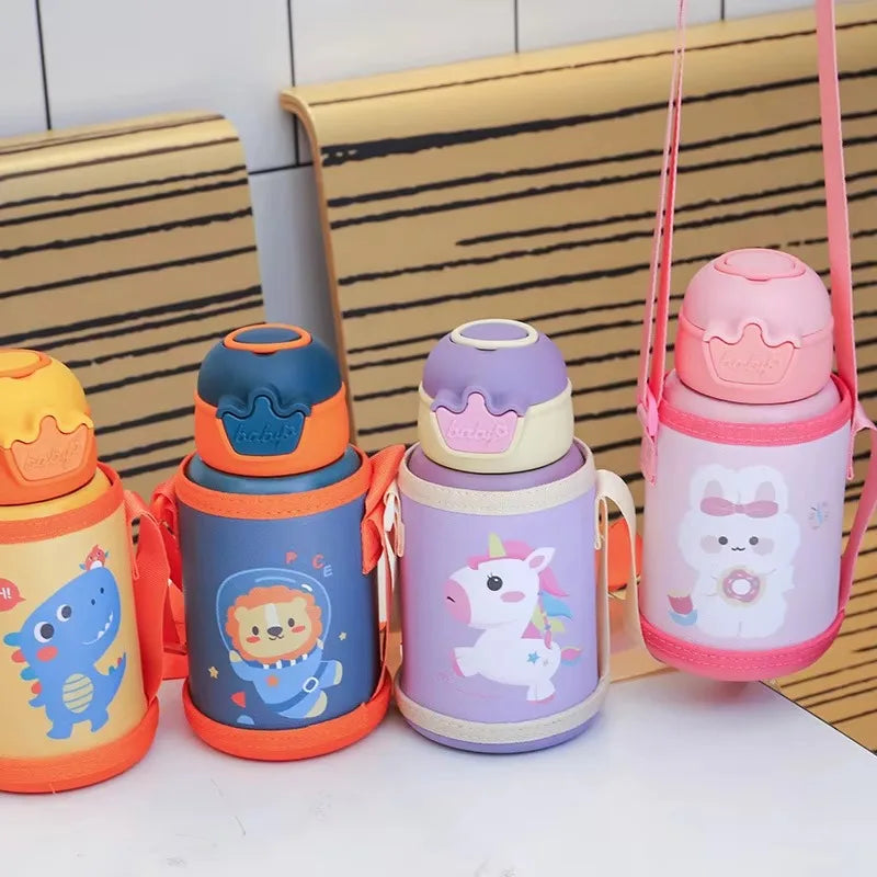 500ml Kids Unicorn Thermos Bottle – Cute Stainless Steel Thermal Water Cup with Straw for School & Travel