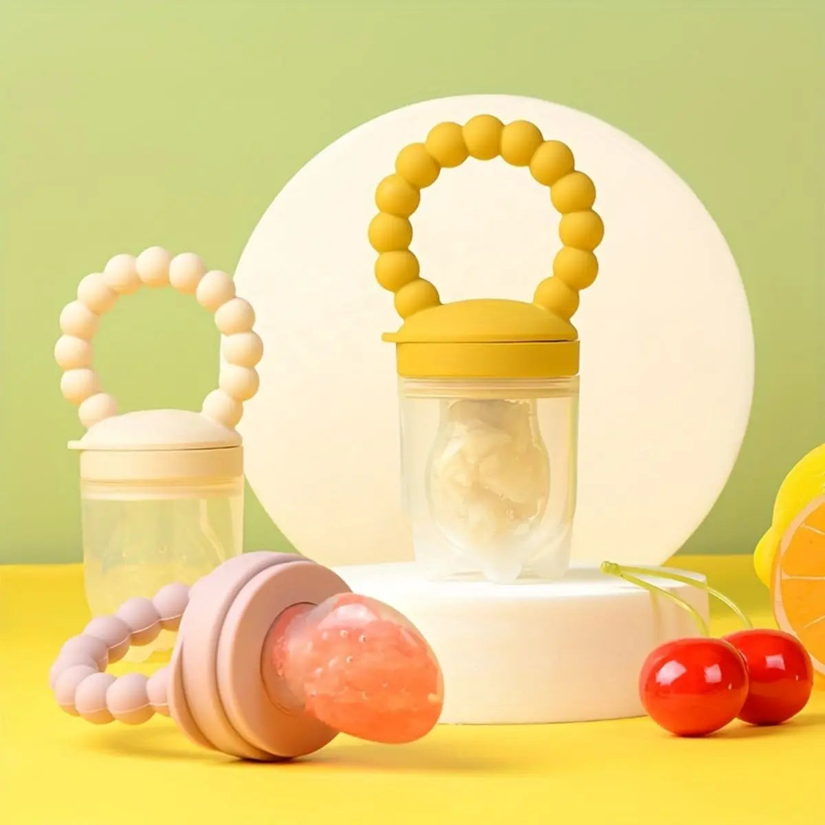 3pcs Silicone Baby Fruit & Vegetable Feeders with Handle – Safe Food Pacifier for Infants & Toddlers