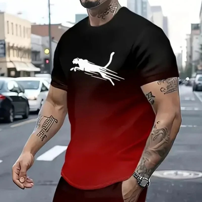 3D Animal Print Men's T-Shirt – Lightweight Sports and Street Style Oversized Tee