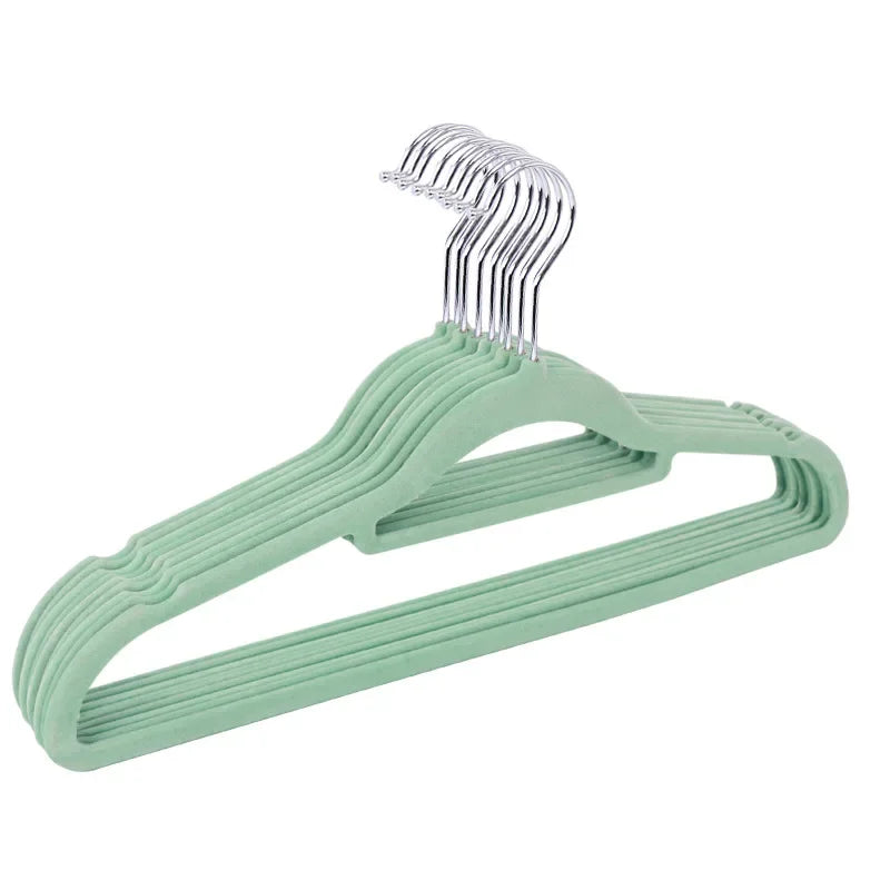 5pcs Velvet Non-Slip Clothes Hangers – Luxury Flocked Skirt & Trouser Hangers for Adult Closet Storage