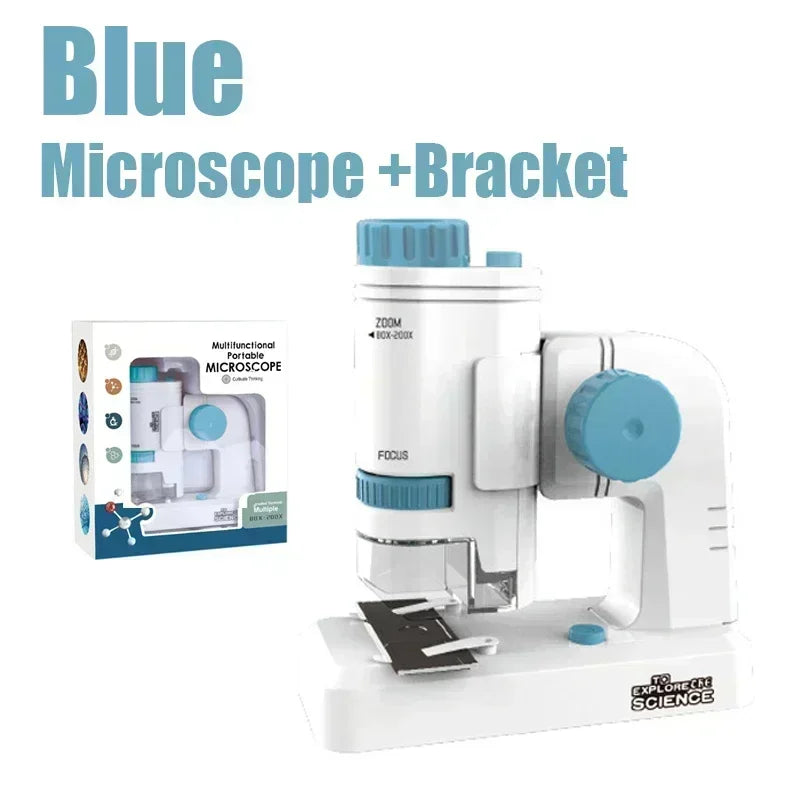 60–200X Pocket Microscope for Kids – Handheld Mini Microscope with LED Light, High-Definition Science Toy for Outdoor Exploration