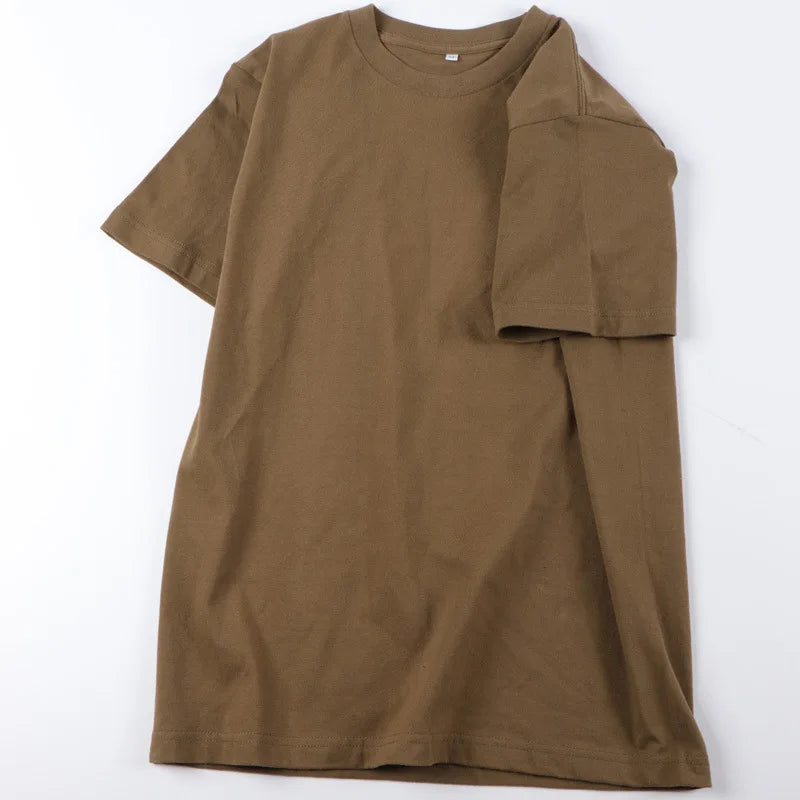 Women's 100% Cotton Loose Fit Short Sleeve T-Shirt – Casual Solid Color Summer Essential Tee