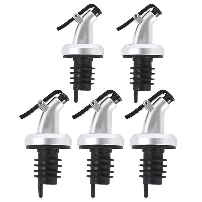 5/10pcs Leakproof Oil Bottle Stopper Nozzles – Silicone Rubber Pour Spouts for Wine, Vinegar, and Seasoning Bottles