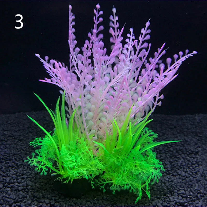 Artificial Aquarium Plants Set – 12-Style Plastic Aquatic Weeds and Grass Decorations for Fish Tank Landscaping (14cm Height)