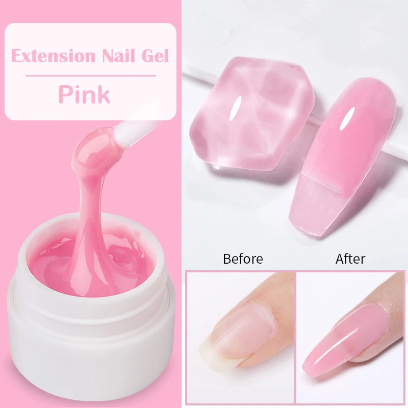 6-in-1 HEMA-Free Hard Gel Nail Polish – Clear Self-Leveling Nail Extension & Reinforcement Builder Gel (8ml)