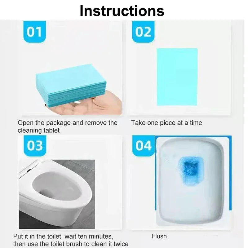 Water-Soluble Floor Cleaner Tablets – Quick-Dissolving Deodorizing Sheets for Kitchen, Bathroom & Toilet Cleaning