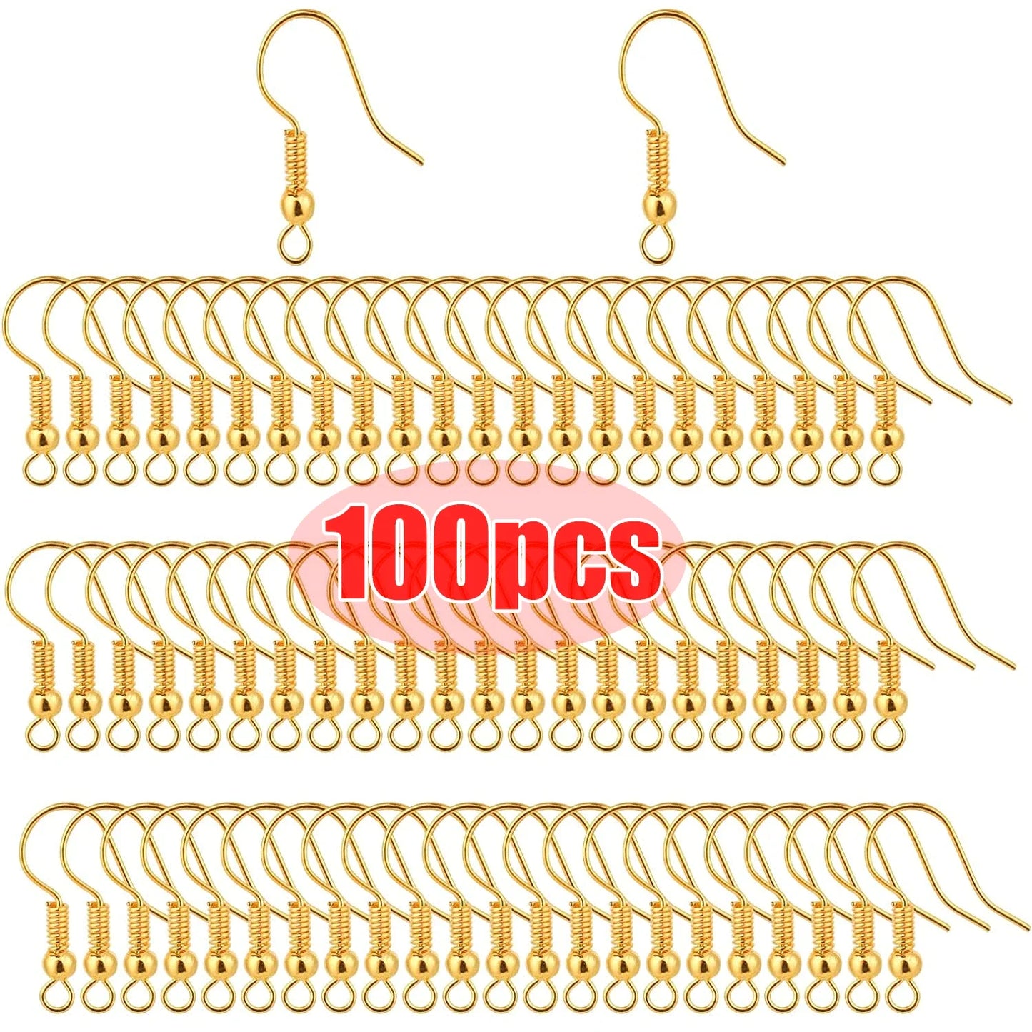 100/200pcs Stainless Steel Hypoallergenic Earring Hooks – DIY Jewelry Making Clasps & Findings for Handmade Earrings