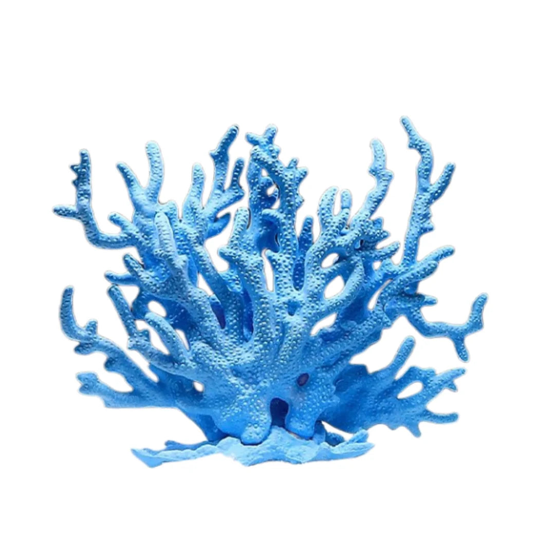 Artificial Coral Aquarium Decoration – PVC Simulated Coral Water Plant for Fish Tank Aquascape – Pink & Blue Resin Ornament for Marine Landscape