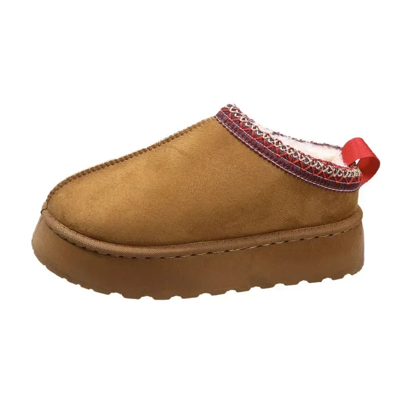Women's Cozy Fur-Lined Snow Boots – Slip-On Winter Ankle Cotton Shoes with Thick Sole and Cashmere Warmth