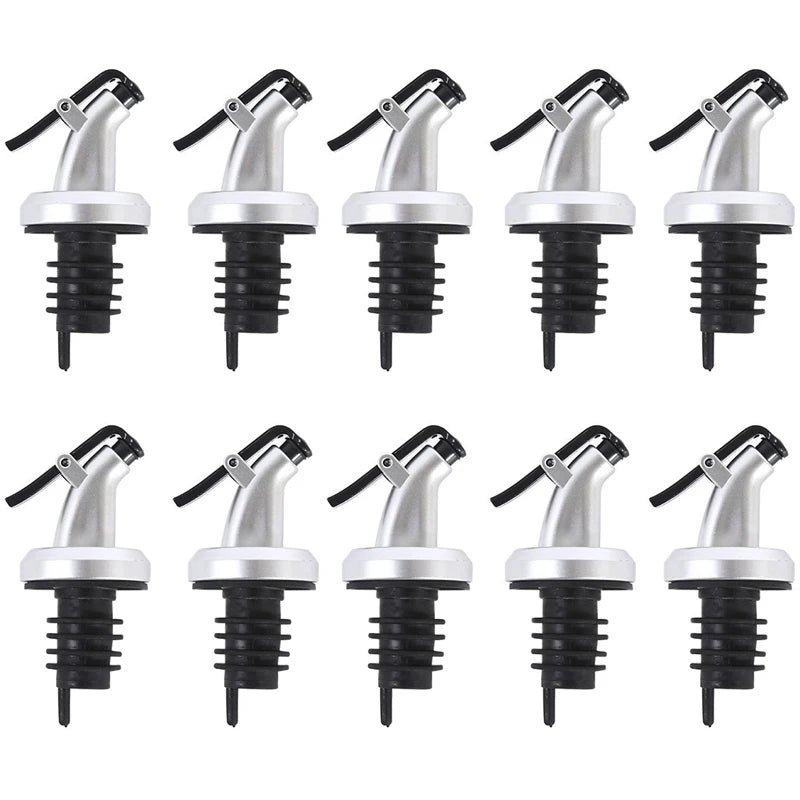 5/10pcs Leakproof Oil Bottle Stopper Nozzles – Silicone Rubber Pour Spouts for Wine, Vinegar, and Seasoning Bottles