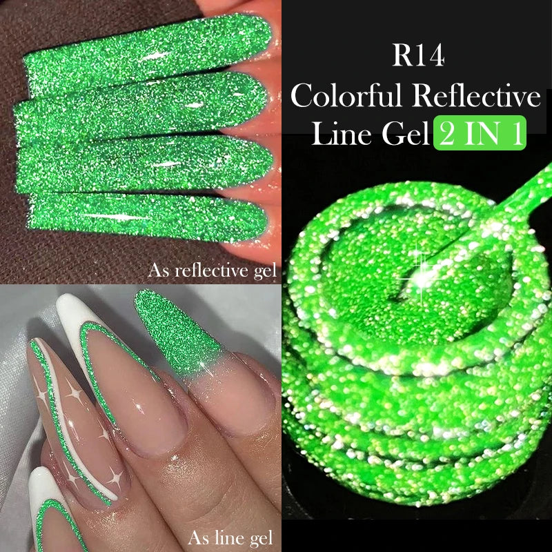 7ml Metallic Chrome Silver Mirror Effect Gel – Super Bright Line Art & French Tip Nail Painting Gel Polish