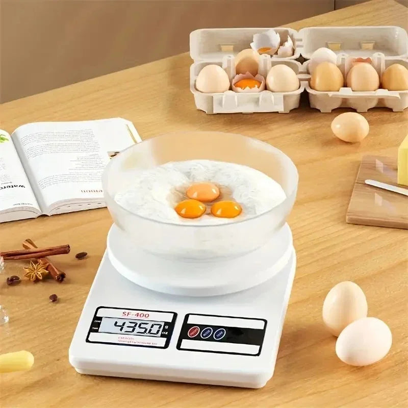 10kg x 1g Digital Kitchen Scale – High Precision Electronic Food Weighing Scale with LED Display for Baking & Cooking