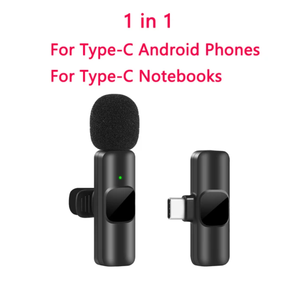 Wireless Lavalier Microphone – Portable Clip-On Mini Mic for iPhone & Android, Real-Time Audio Sync for Streaming, Vlogging & Recording