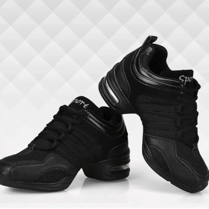 Women's Breathable Mesh Jazz Dance Sneakers – Lightweight Modern Fitness Shoes with Soft Rubber Outsole