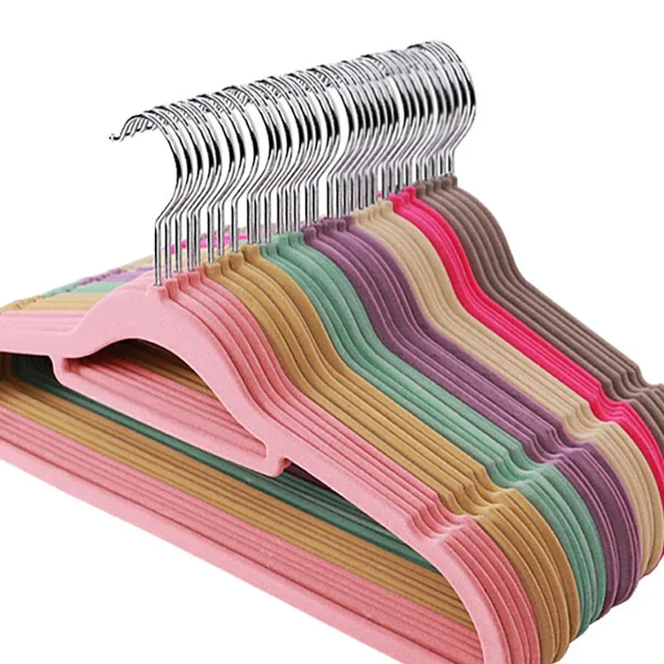 5pcs Velvet Non-Slip Clothes Hangers – Luxury Flocked Skirt & Trouser Hangers for Adult Closet Storage