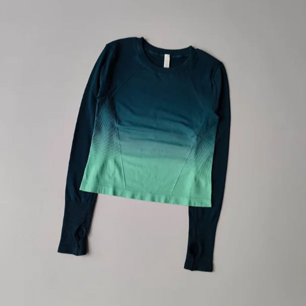 Slim Fit Quick-Dry Long Sleeve Yoga Shirt – Women's Seamless Fitness Top