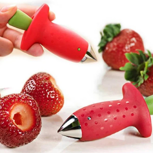 Strawberry Huller and Slicer Tool – Stainless Steel Leaf Stem Remover for Fruit, Salad, Cake, and Kitchen Prep
