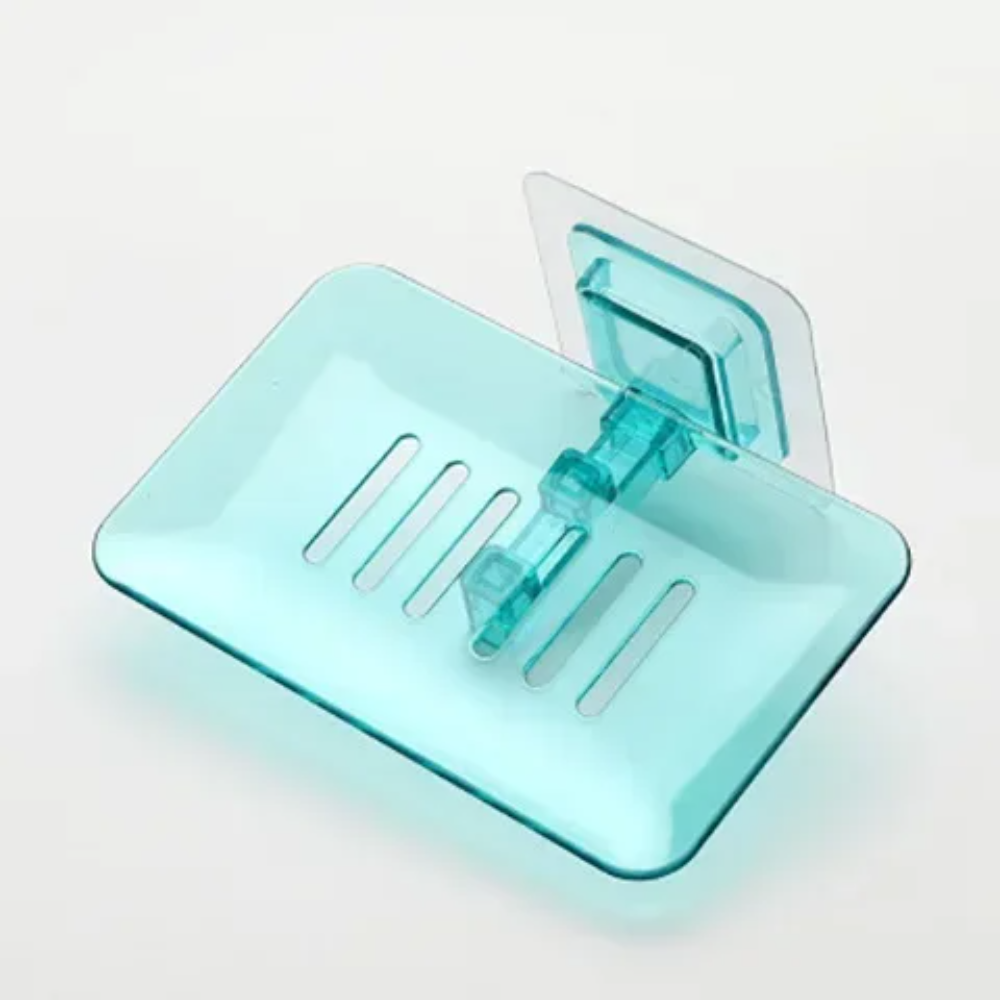 Wall-Mounted Double-Layer Soap Rack – No Drilling, Self-Adhesive Bathroom Sponge Holder & Soap Dishhome