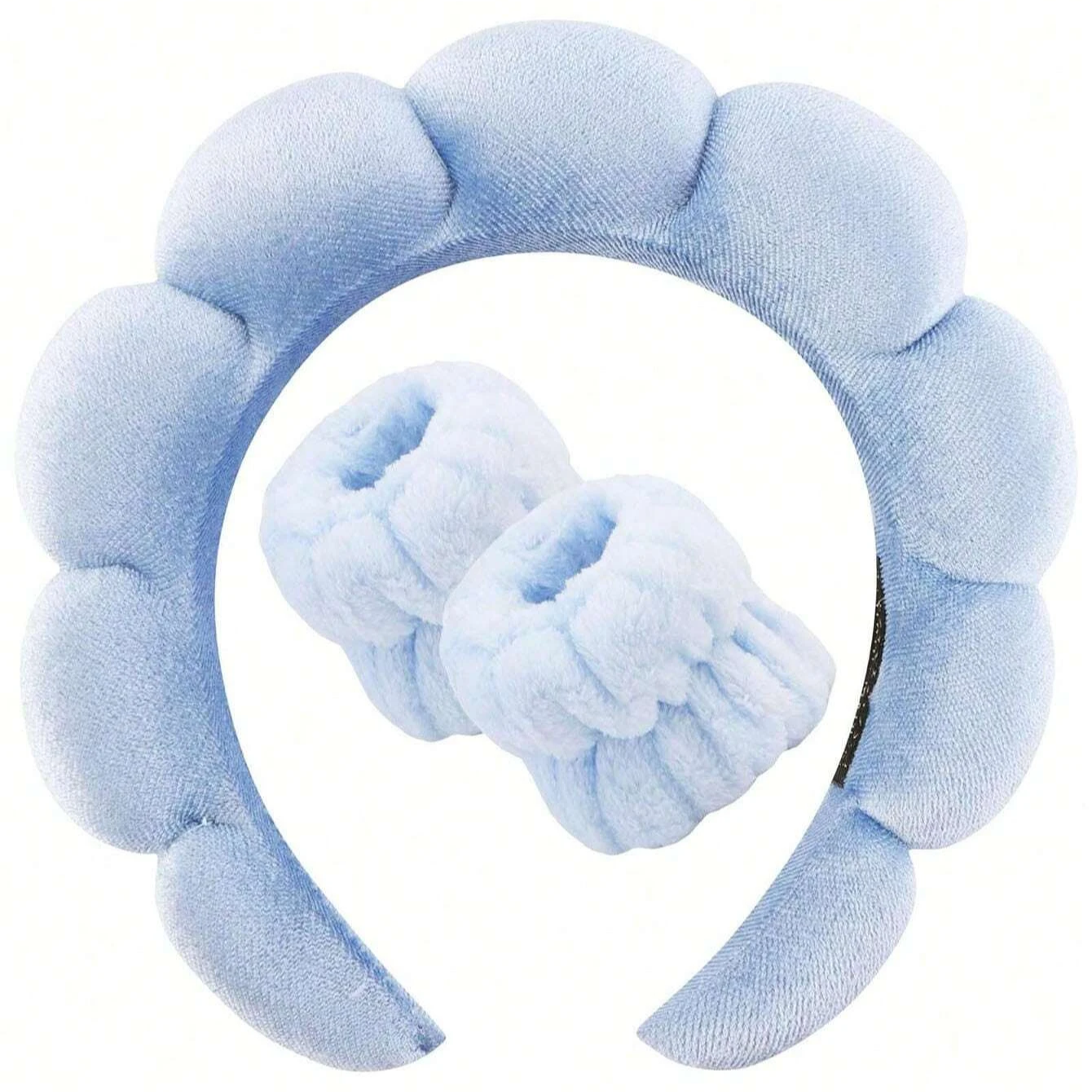 3-Piece Luxury Spa Headband and Wristband Set – Soft Fiber Face Wash & Makeup Hair Accessory Kit