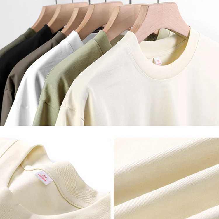 Unisex Oversized Heavy Cotton T-Shirt – 260G Korean Fashion Loose Fit Short Sleeve Tee for Summer Casual Wear