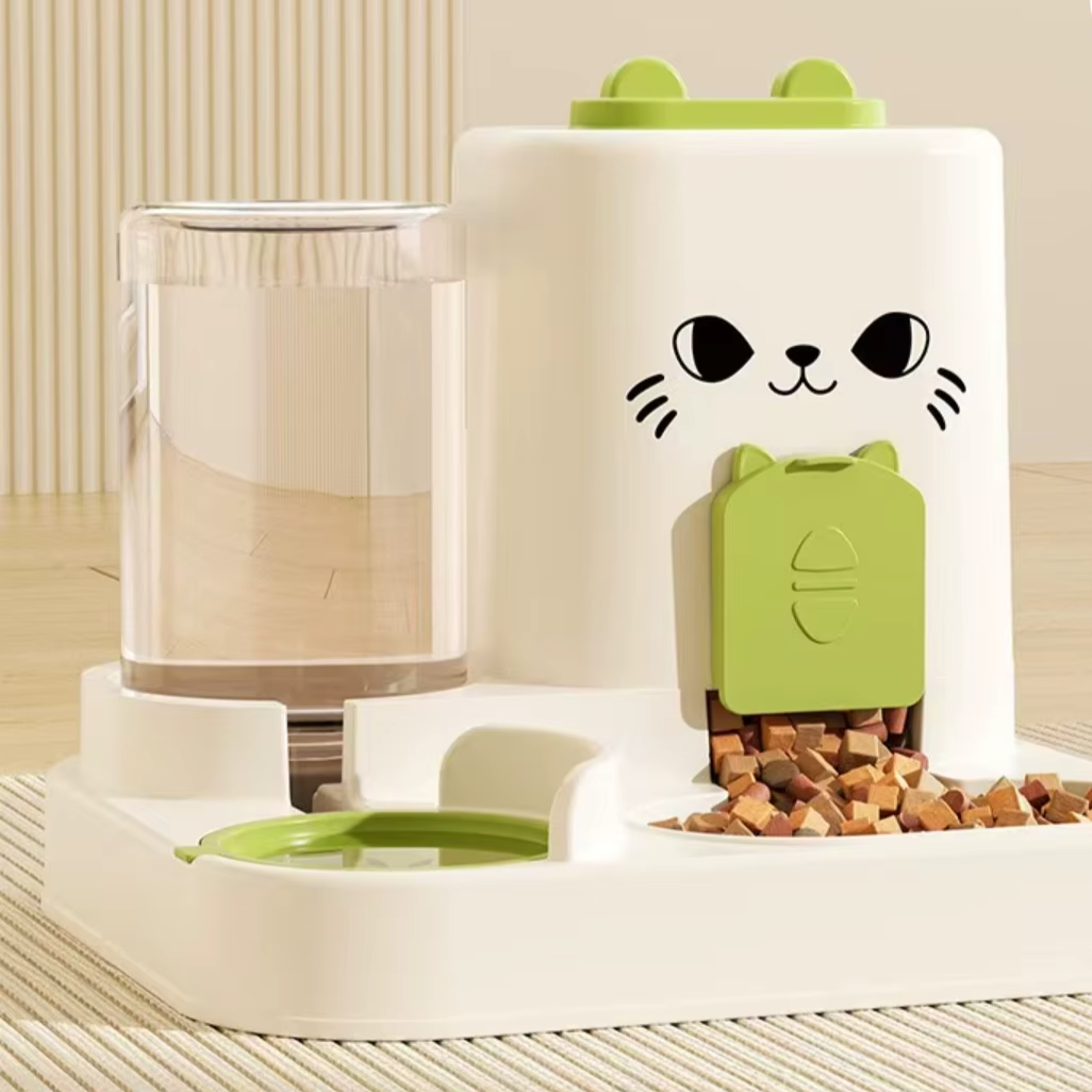 Automatic Pet Feeder with Water Fountain – Large Capacity Raised Food Bowl for Cats and Dogs