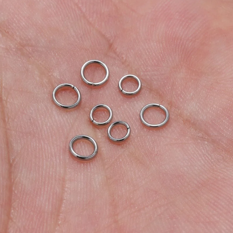 30–200pcs Stainless Steel Split Jump Rings – 3–25mm Open Loop Connectors for DIY Jewelry Making Accessories