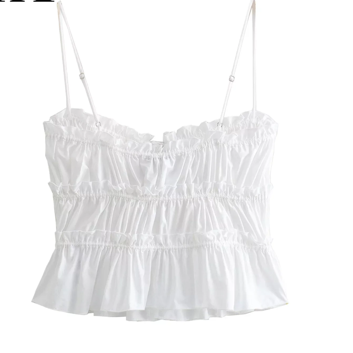 Chic Poplin Bow-Tie Sling Blouse – Hollow Sleeveless Crop Top for Women