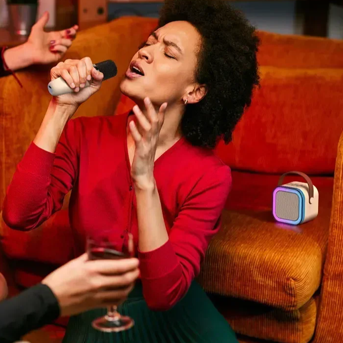 Wireless Bluetooth Microphone with Speaker – Noise Reduction Mic for Karaoke, Gaming, Live Streaming, and Smartphones