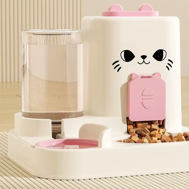 Automatic Pet Feeder with Water Fountain – Large Capacity Raised Food Bowl for Cats and Dogs