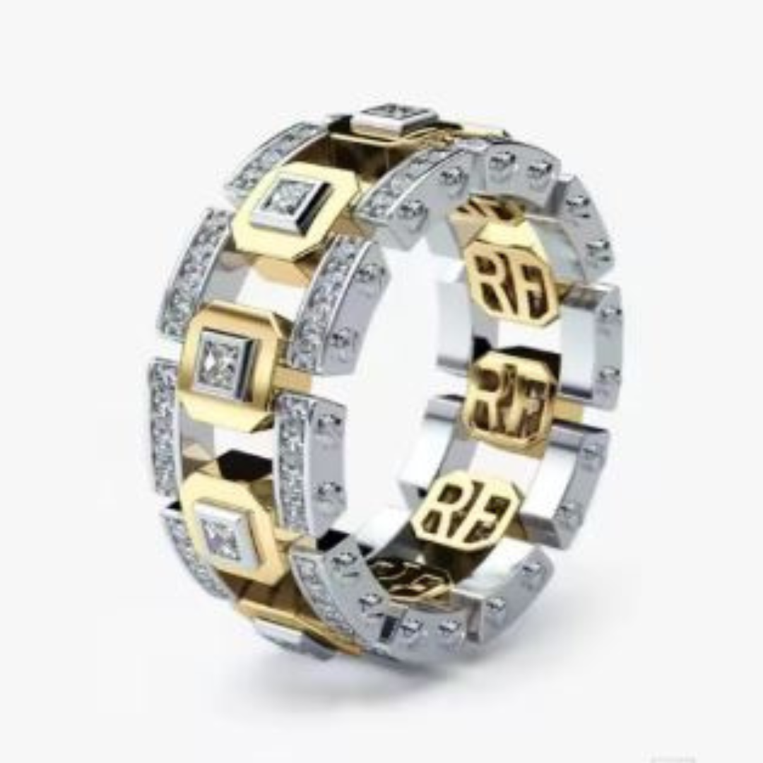 925 Sterling Silver Round Diamond Ring – Simple Geometric Cocktail Ring for Women